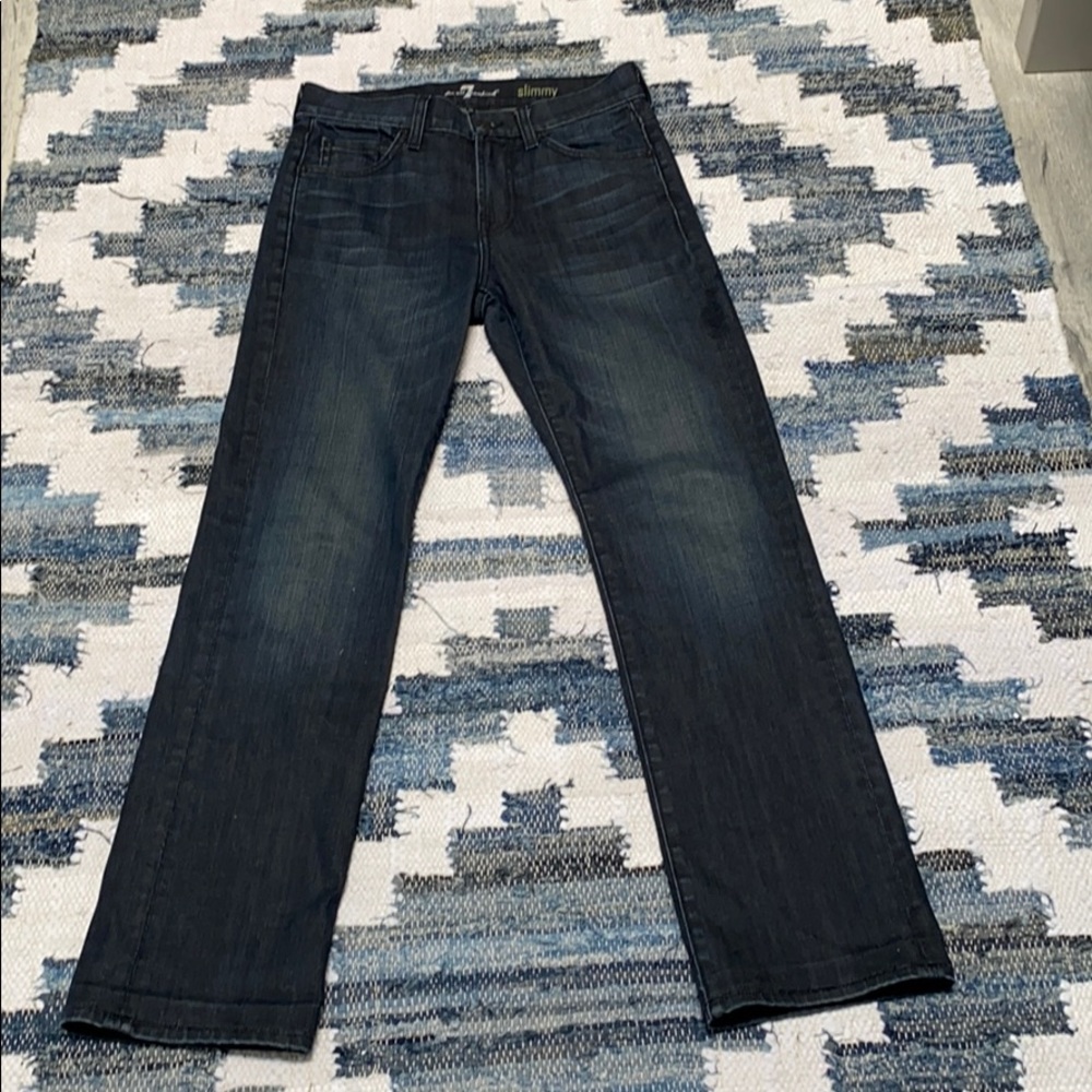 7 for all mankind dark denim skinny jeans, 28/30